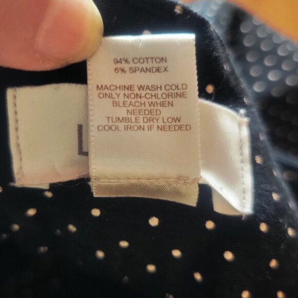 NWOT! LOFT Black w/Cream Polka Dots - Pont, Tapered Leg, Mid-Rise - Size 10 - Picture 10 of 12